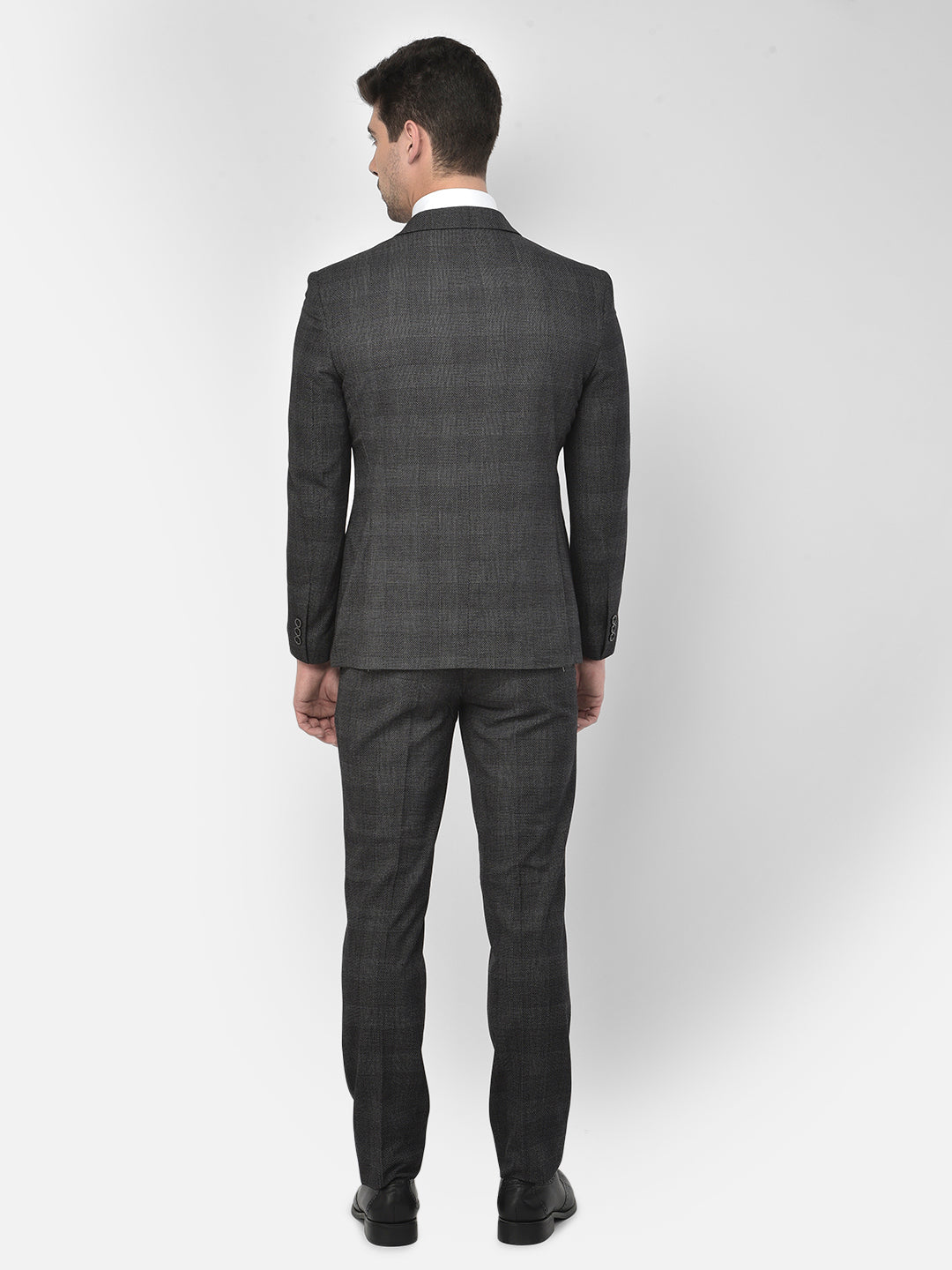Grey Checked Suit - Men Suits