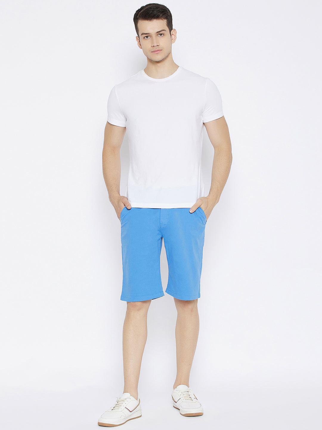 Blue Slim Fit Shorts - Men Shorts