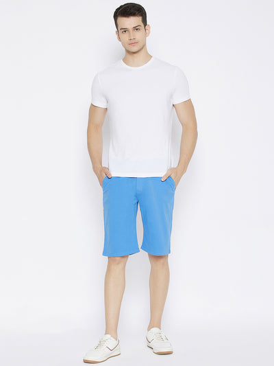 Blue Slim Fit Shorts - Men Shorts