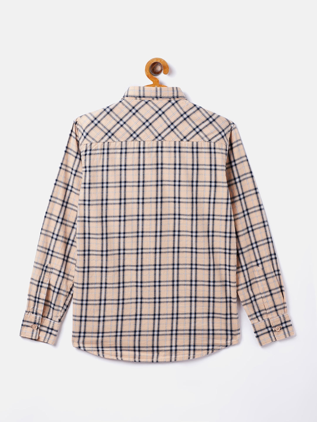 Peach Checked Casual Shirt - Boys Shirts