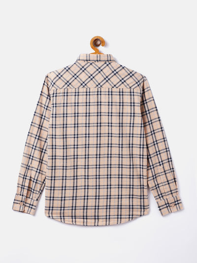 Peach Checked Casual Shirt - Boys Shirts