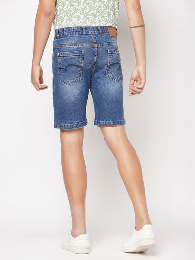 Light-Wash Denim Shorts