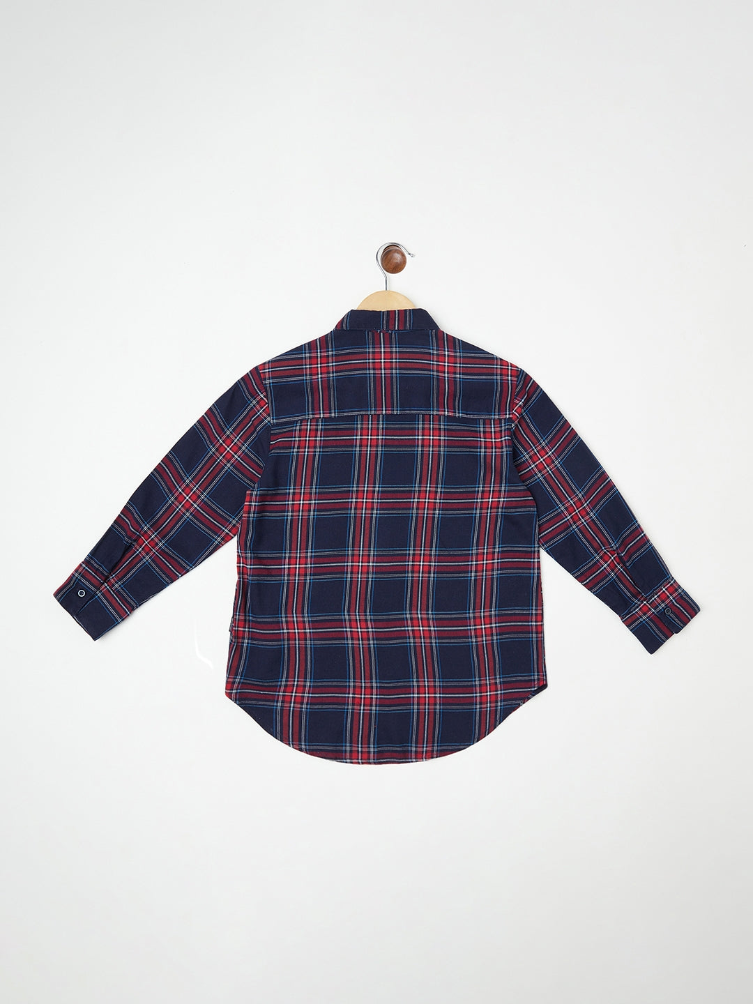 Navy Blue Checked Casual Shirt - Girls Shirts