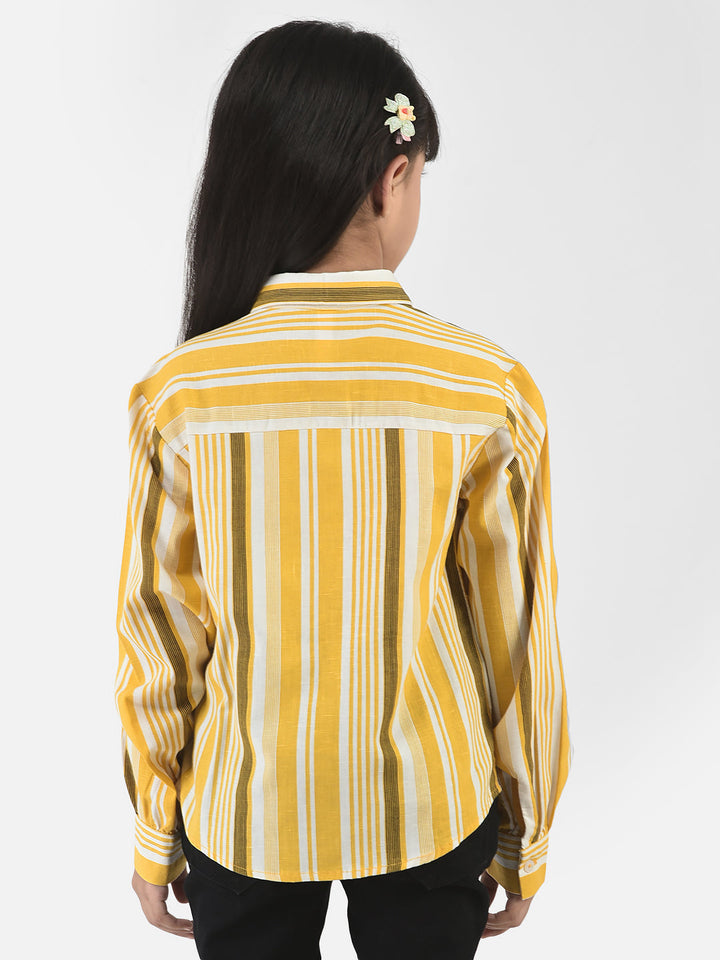 Yellow Shirt in Barcode Stripes