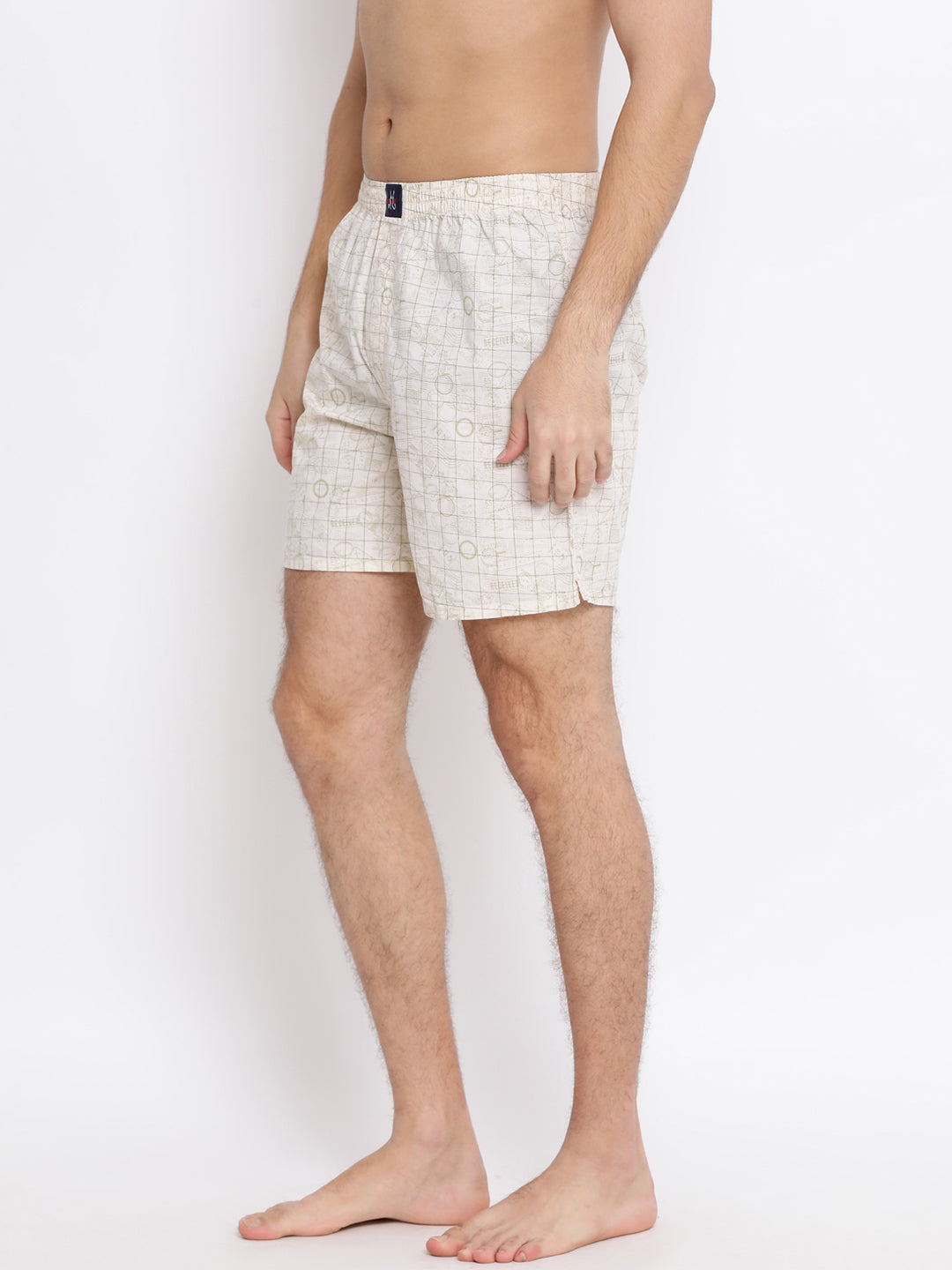 White Printed Boxer - Men Boxers