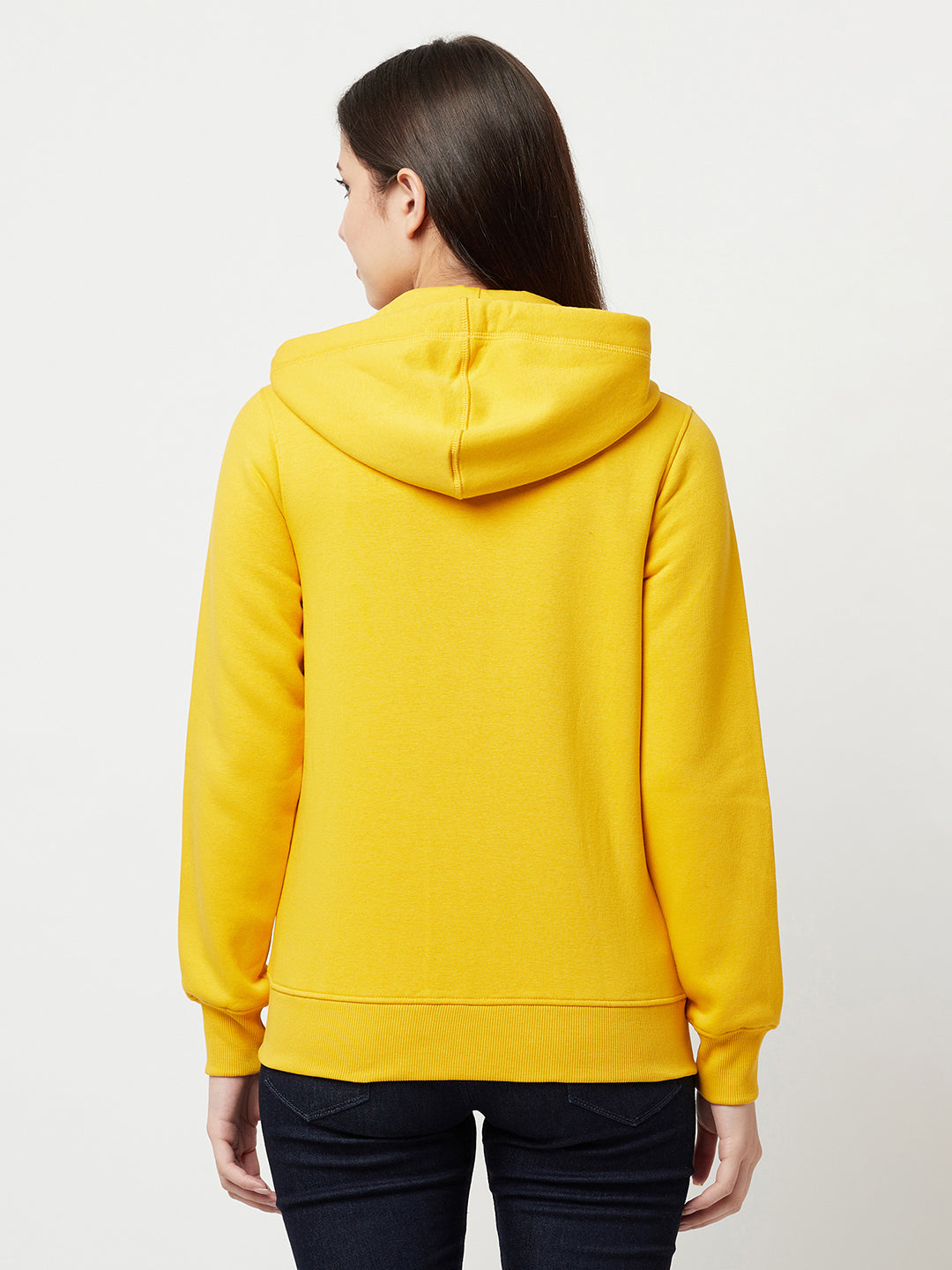 Yellow Zipper Sweatshirt-Women Sweatshirts-Crimsoune Club