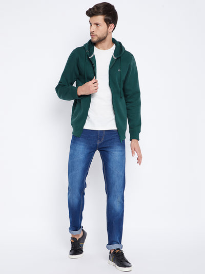 Green Hooded Sweatshirt - Men Sweatshirts