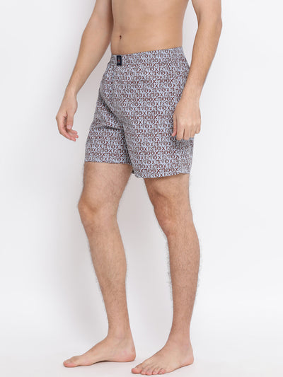 Grey Printed Boxer - Men Boxers