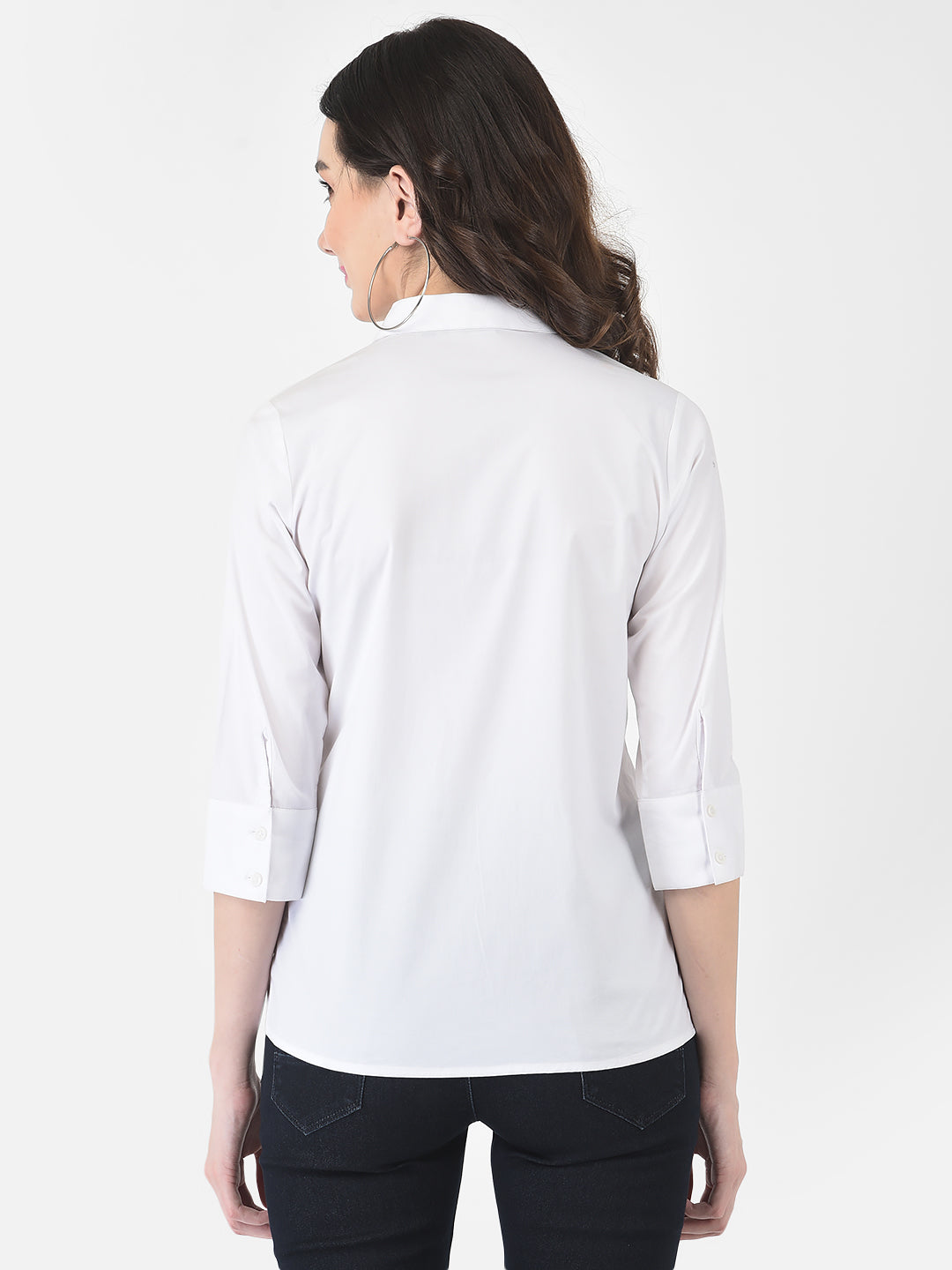 White Typographic Shirt-Women Shirts-Crimsoune Club