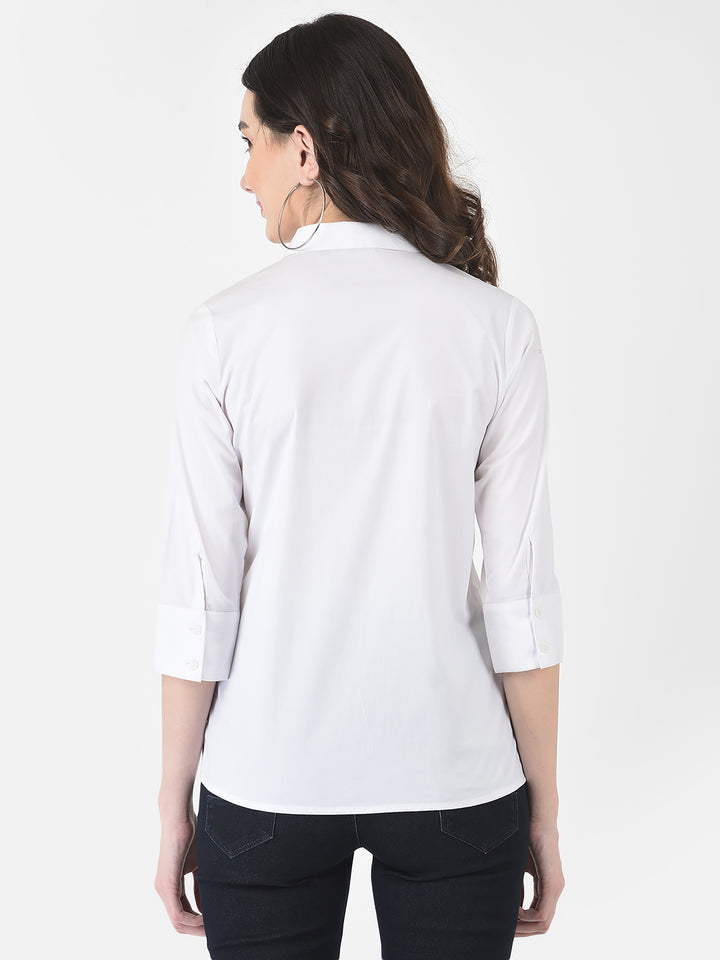 White Typographic Shirt-Women Shirts-Crimsoune Club