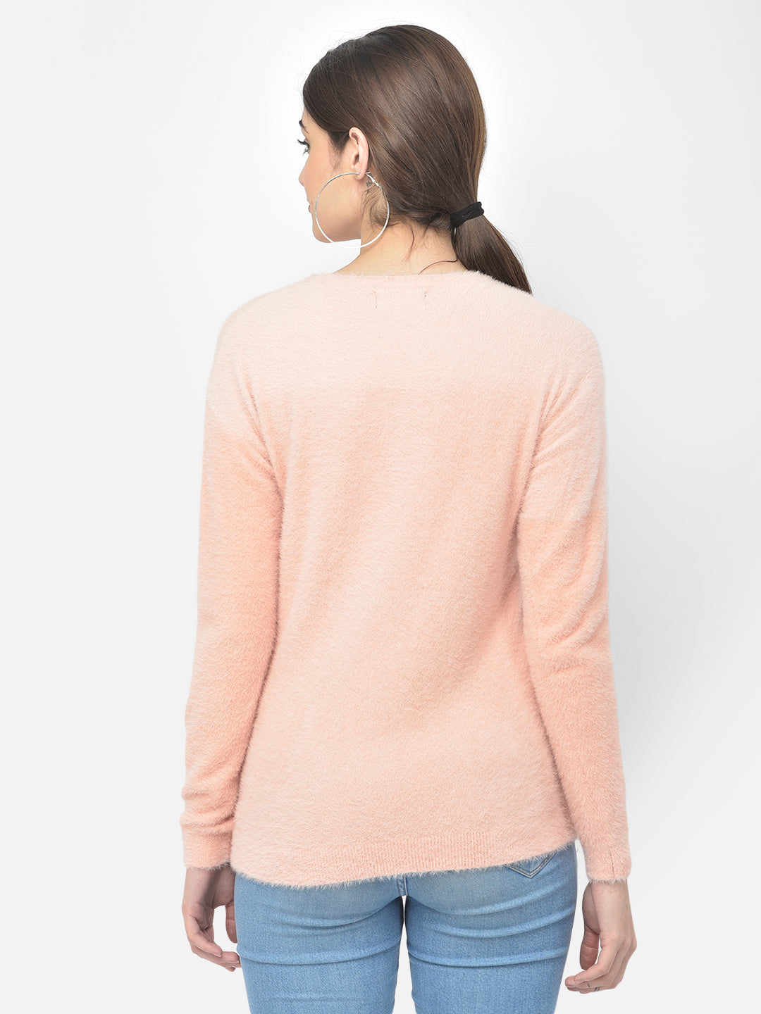 Pink Round Neck Sweater - Women Sweaters