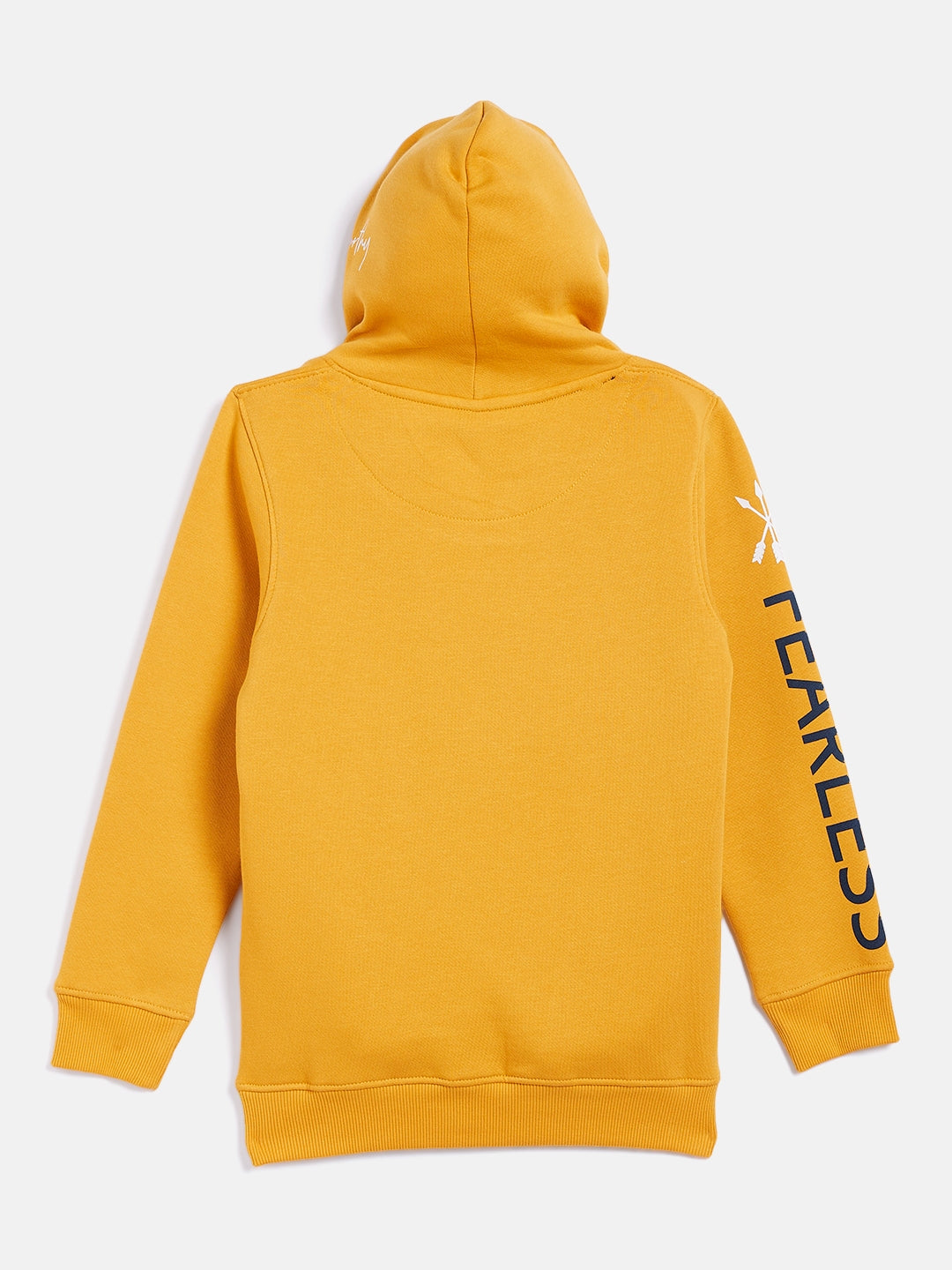 Yellow Printed Hooded Sweatshirt - Boys Sweatshirts