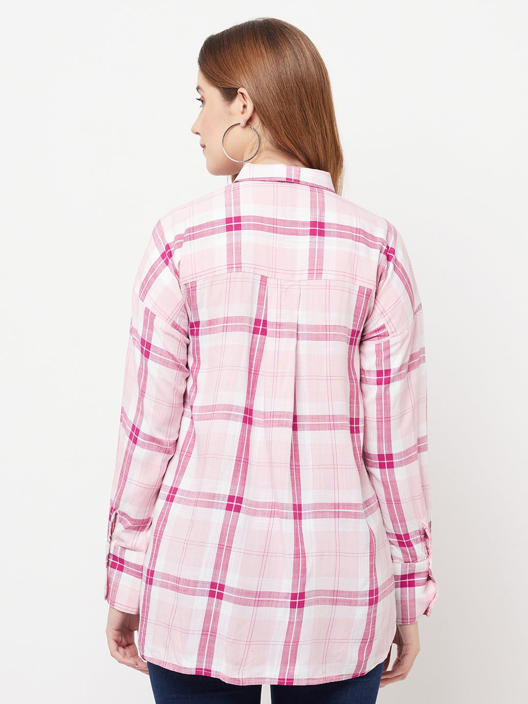 Pink Checked Shirt - Women Shirts