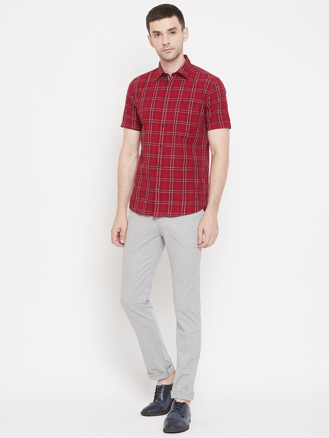 Red Checked shirt-Men Shirts-Crimsoune Club