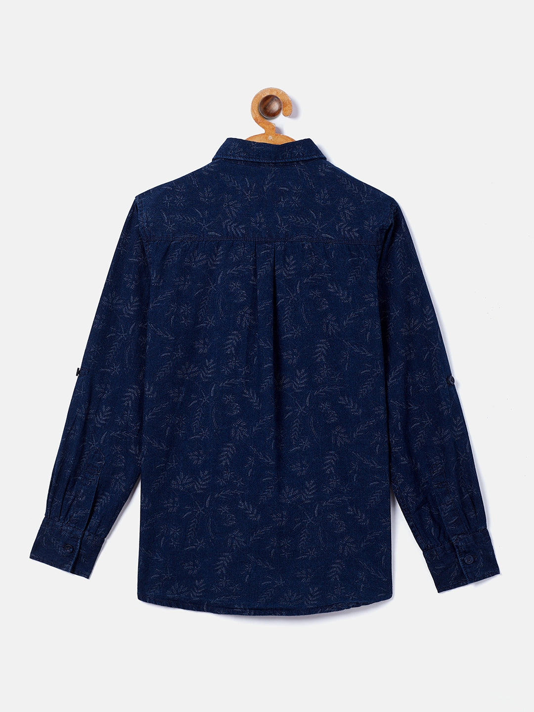 Navy Blue Printed Casual Shirt - Boys Shirts