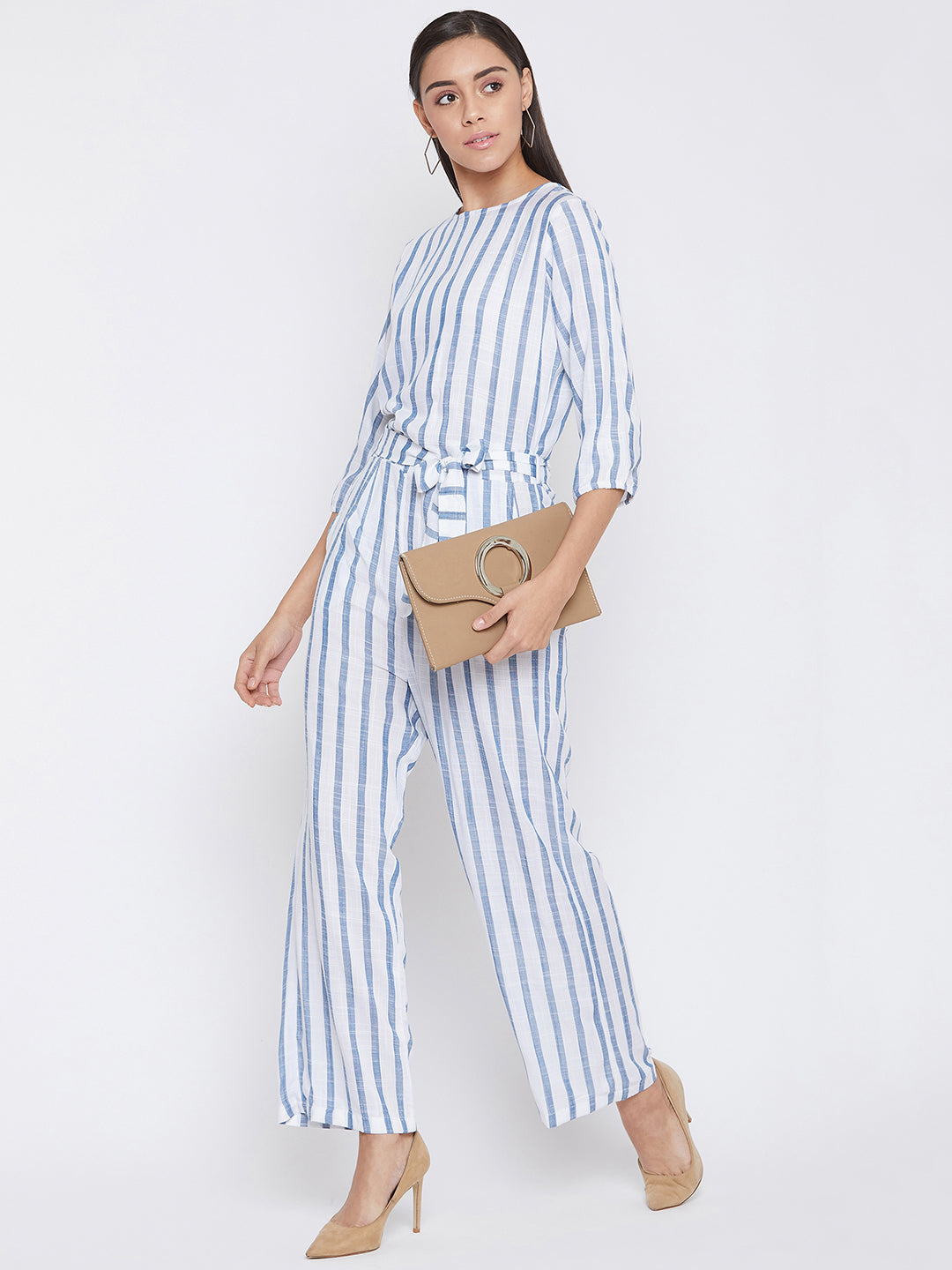 Blue Striped Jumpsuit - Women Jumpsuits