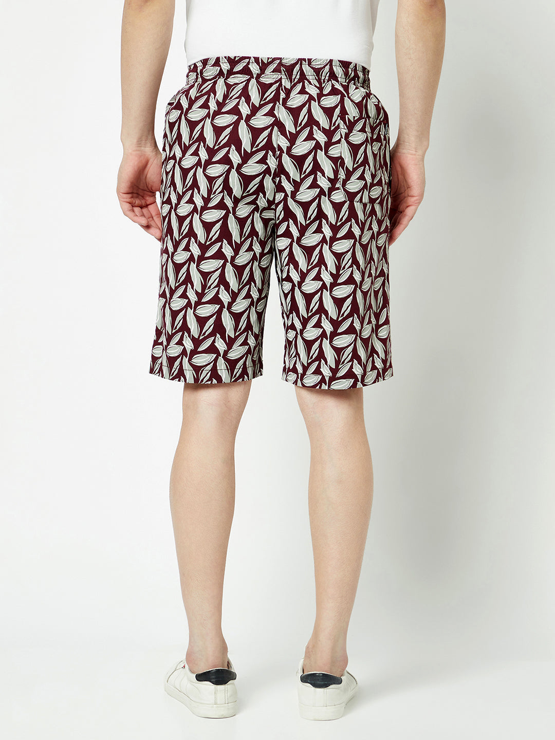  Polished Maroon Floral Shorts