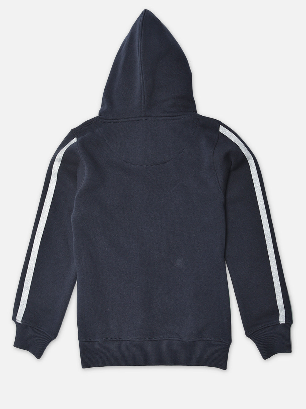 Navy Blue Printed Hooded Sweatshirt - Girls Sweatshirts