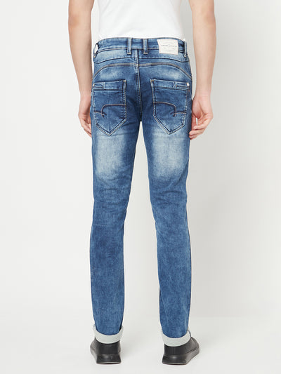 Blue Heavy Fade Jeans - Men Jeans