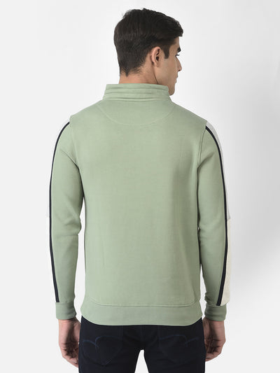  Green Sweatshirt with Typography Print