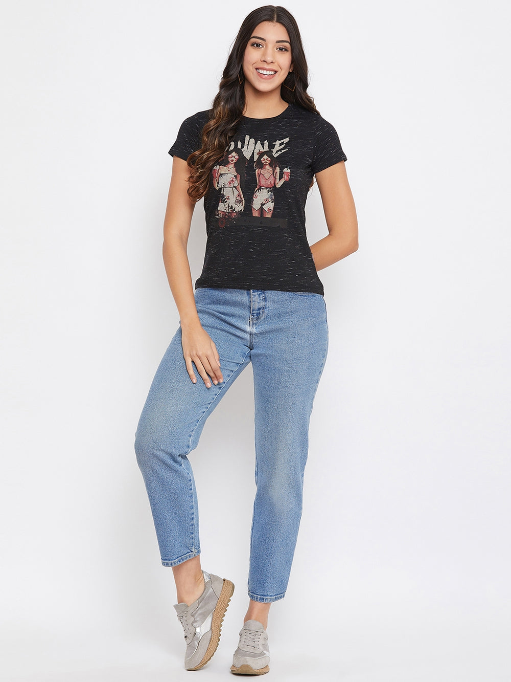 Black Printed T-shirt - Women T-Shirts