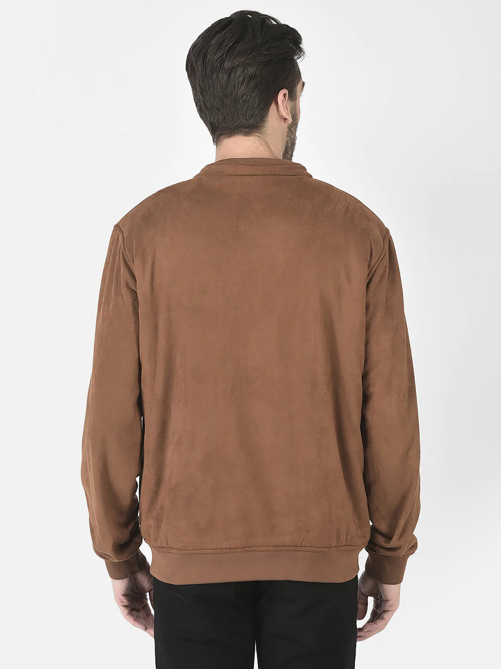  Dark Tan Faux Leather Jacket 