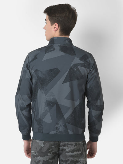  Grey Abstract Print Jacket