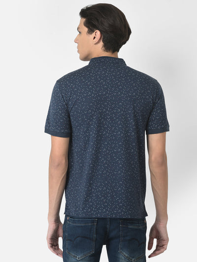 Navy Blue T-Shirt with Abstract Print 