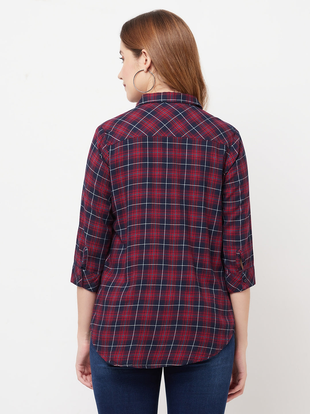 Red Checked Shirt - Women Shirts