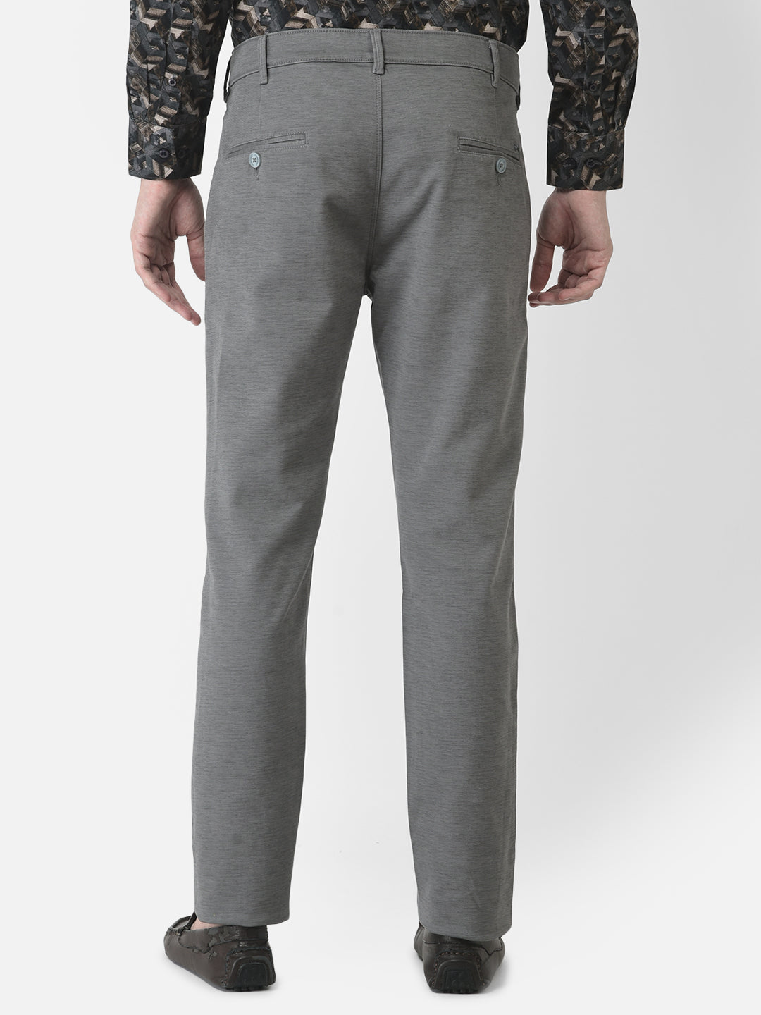 Melange Grey Trousers in Blended Cotton