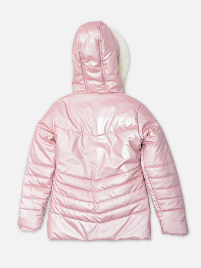 Pink Detachable Hood Jacket - Girls Jackets