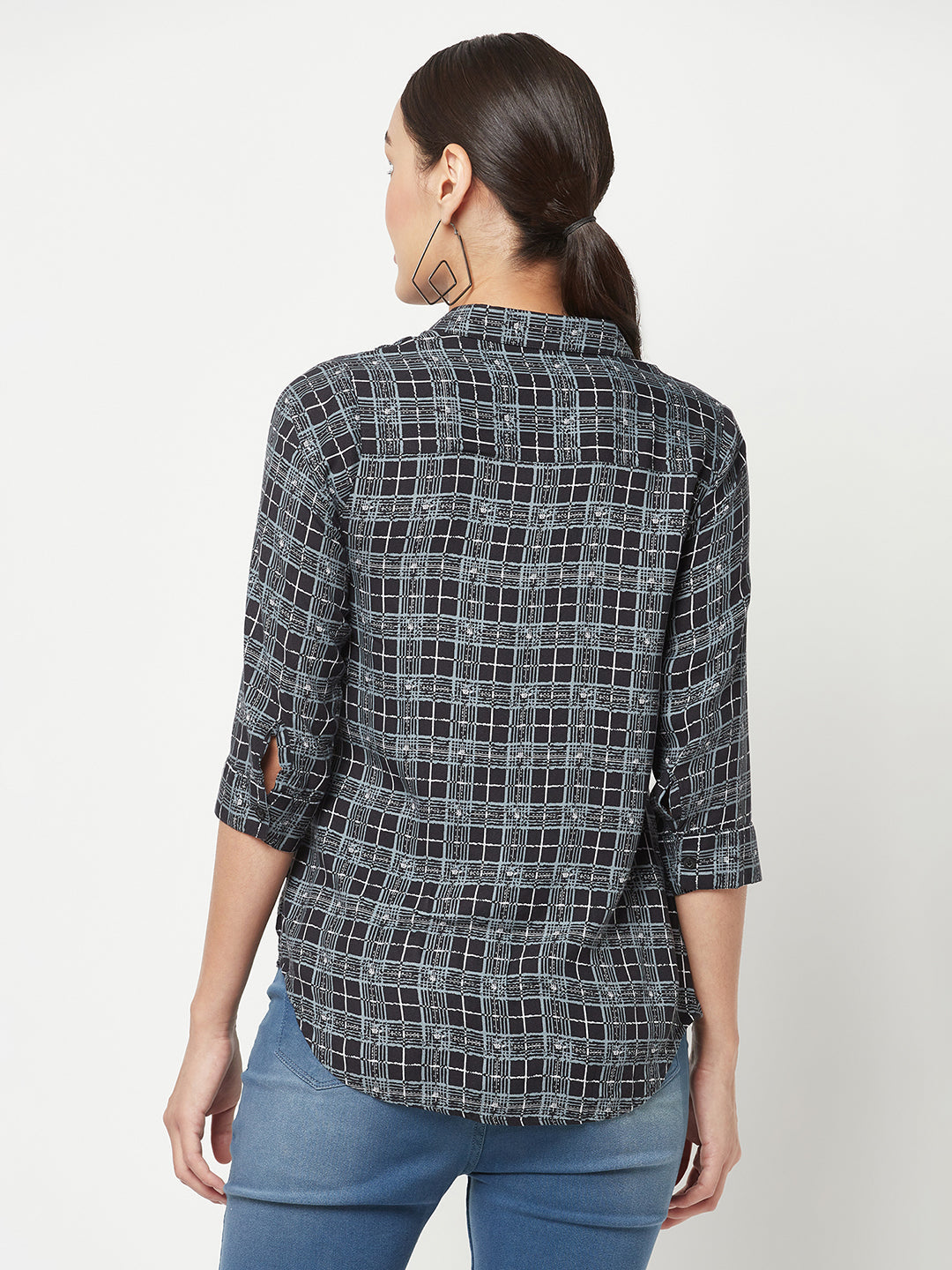  Black Checked Casual Shirt