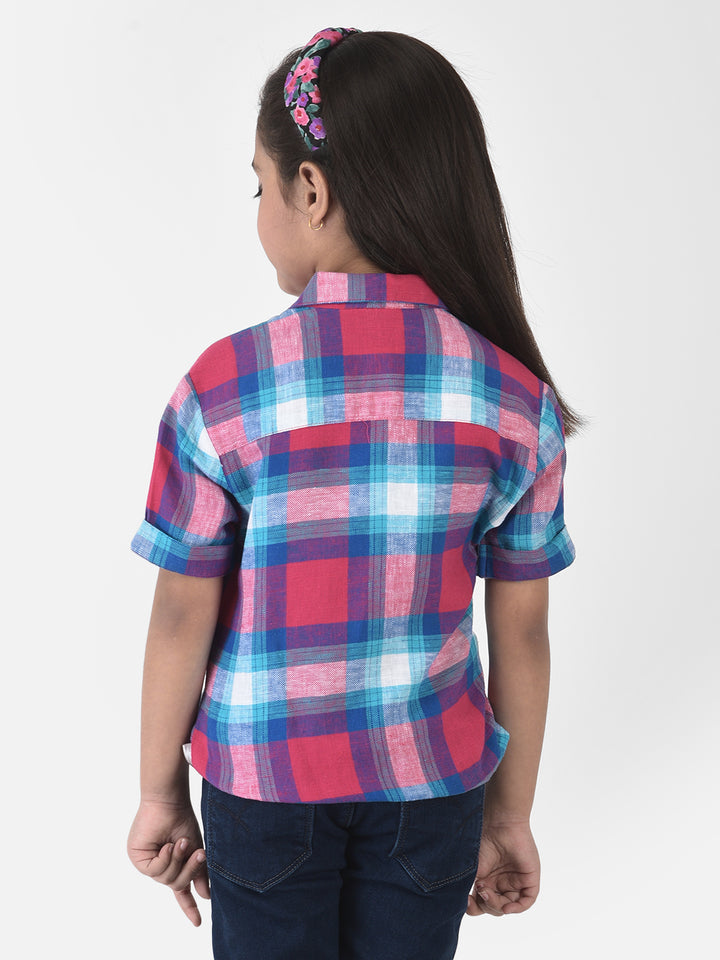 Pink Tartan Checked Shirt - Girls Shirts