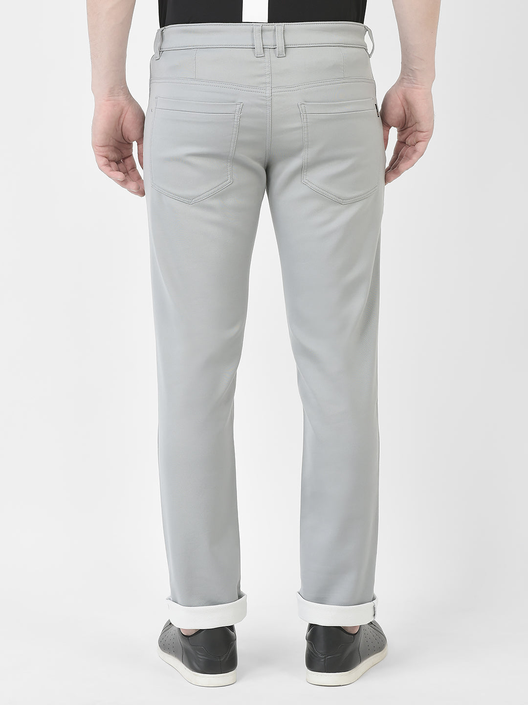  Slim-Fit Light Grey Trousers