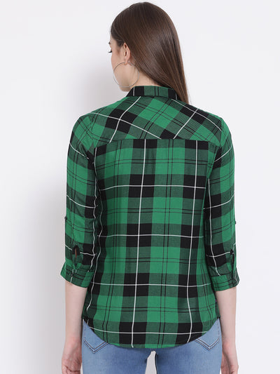 Green Checked Shirt - Women Shirts