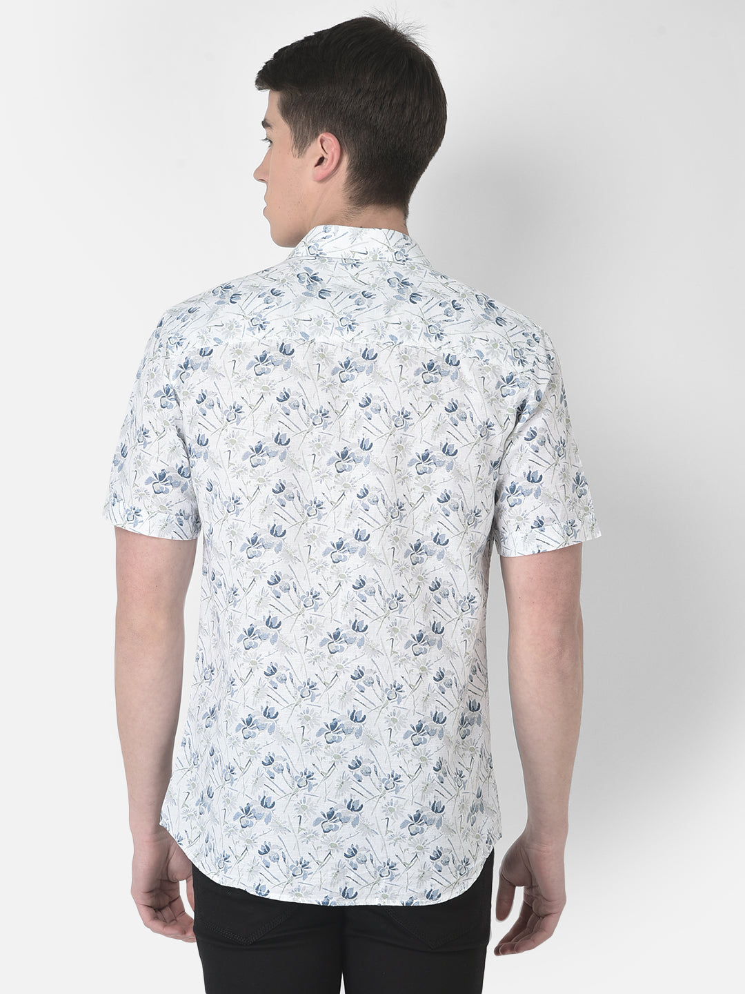  Multi-Coloured Short-Sleeved Floral Shirt