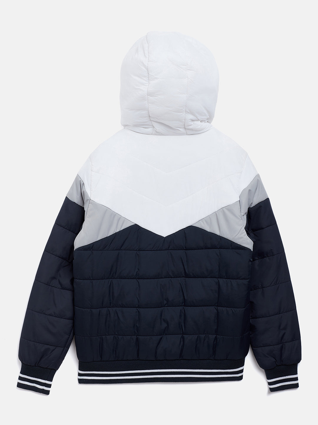 Navy Blue Colorblocked Padded Jacket - Boys Jacket