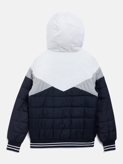 Navy Blue Colorblocked Padded Jacket - Boys Jacket