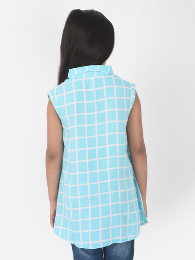 Light Blue Checked Shirt - Girls Shirts