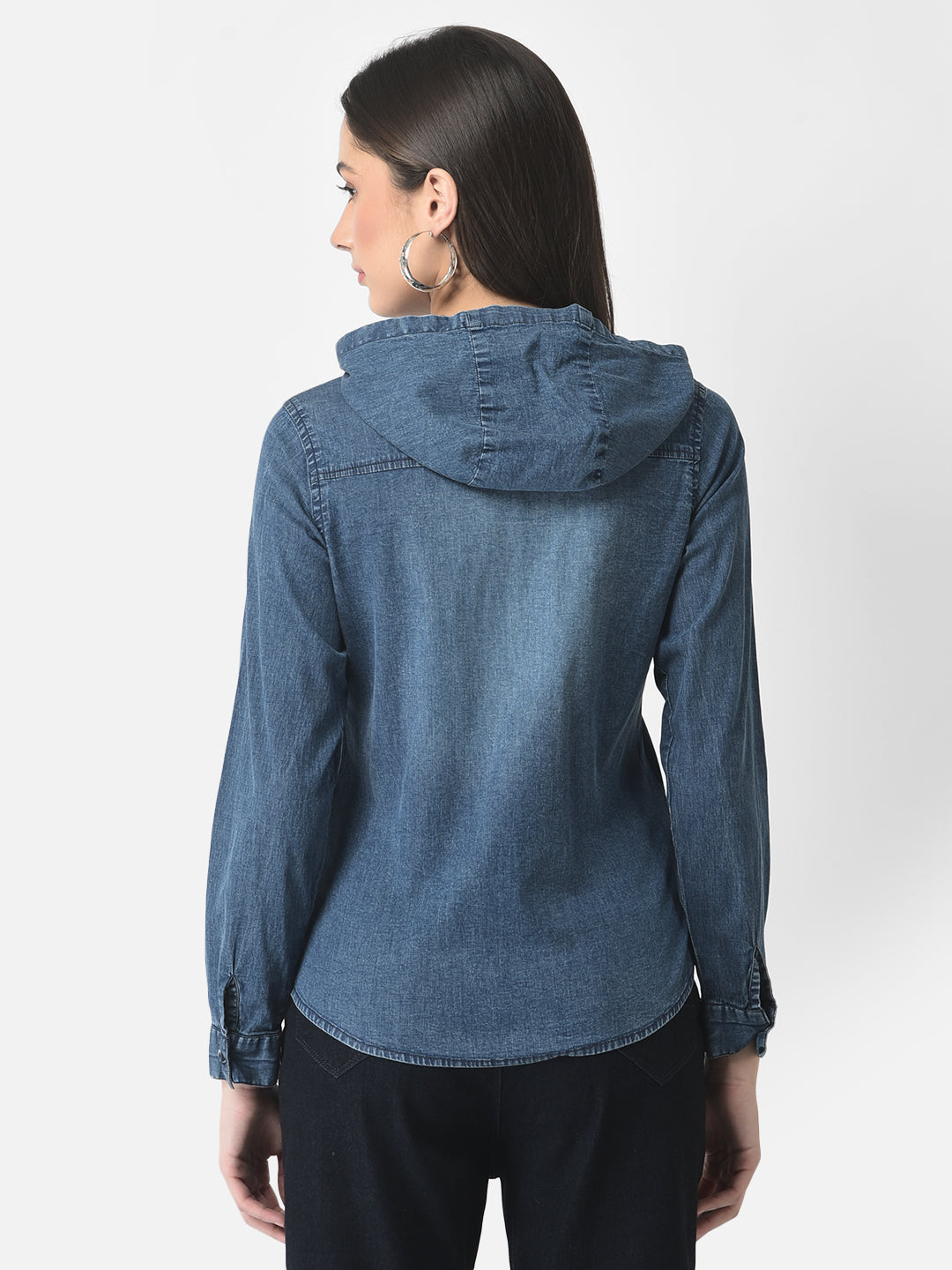  Hooded Denim Shirt