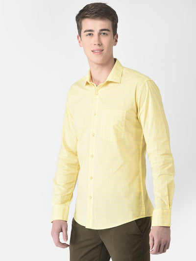  Lime Yellow Graph Checked Shirt