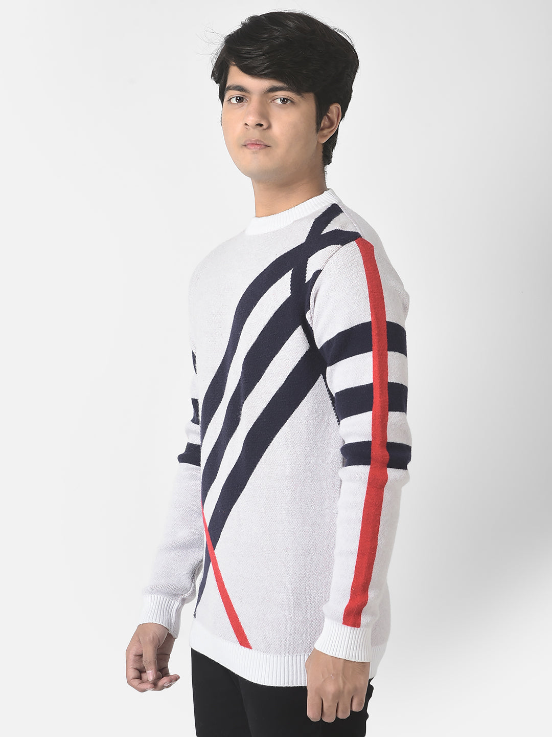  Off-White Graphic Striped Sweater