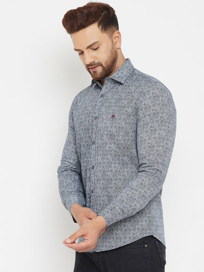 Grey Printed Shirt - Men Shirts