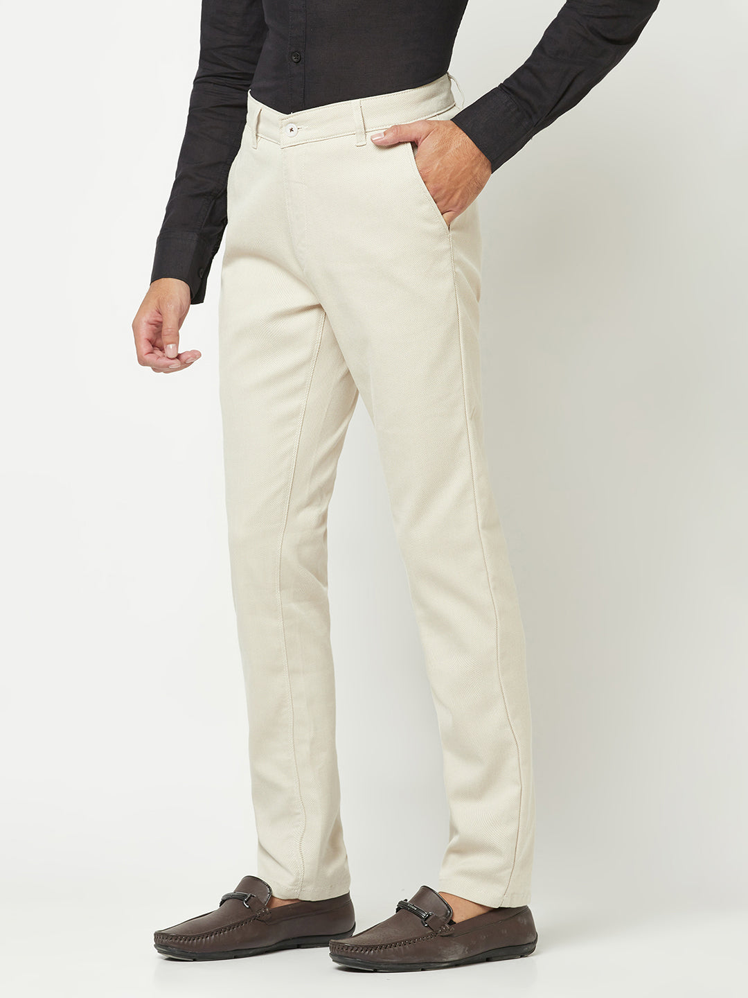 Formal Cream Chino Trousers