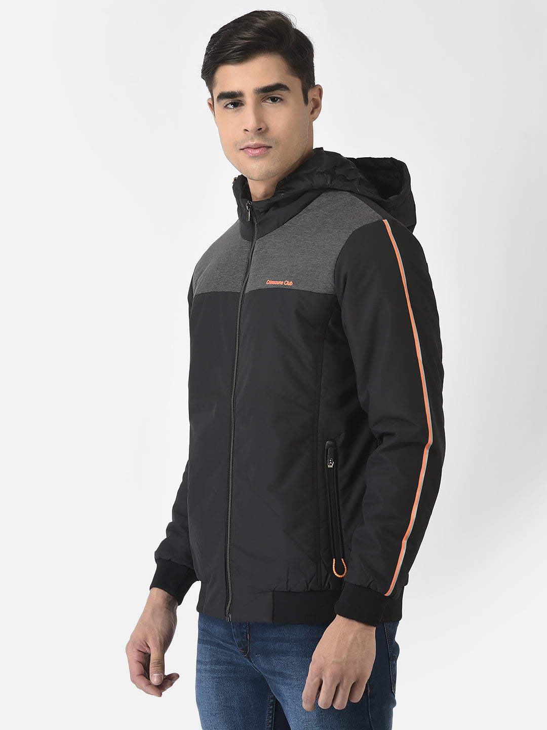 Black Jacket in Colour-Block 