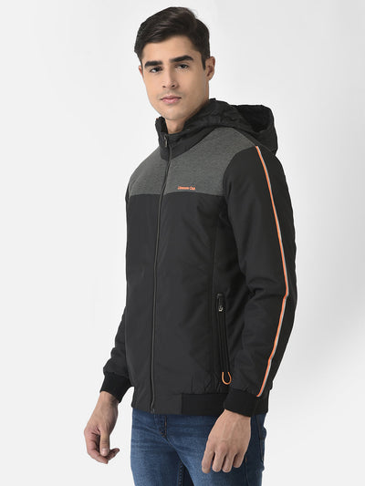  Black Jacket in Colour-Block 