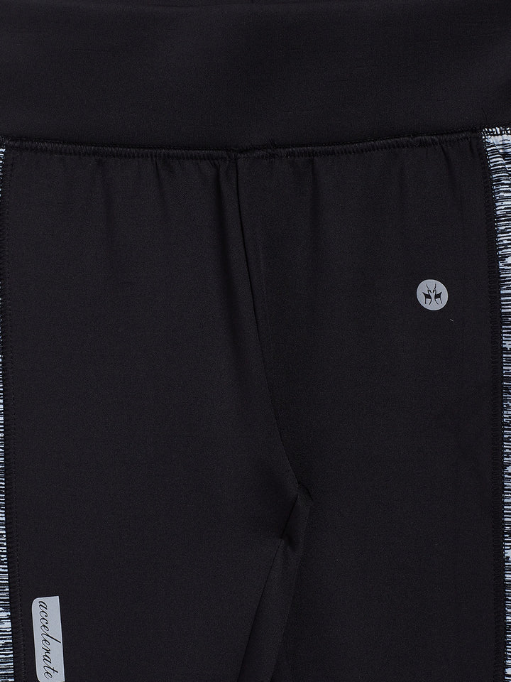 Black Colorblocked Track Pants - Girls Track Pants