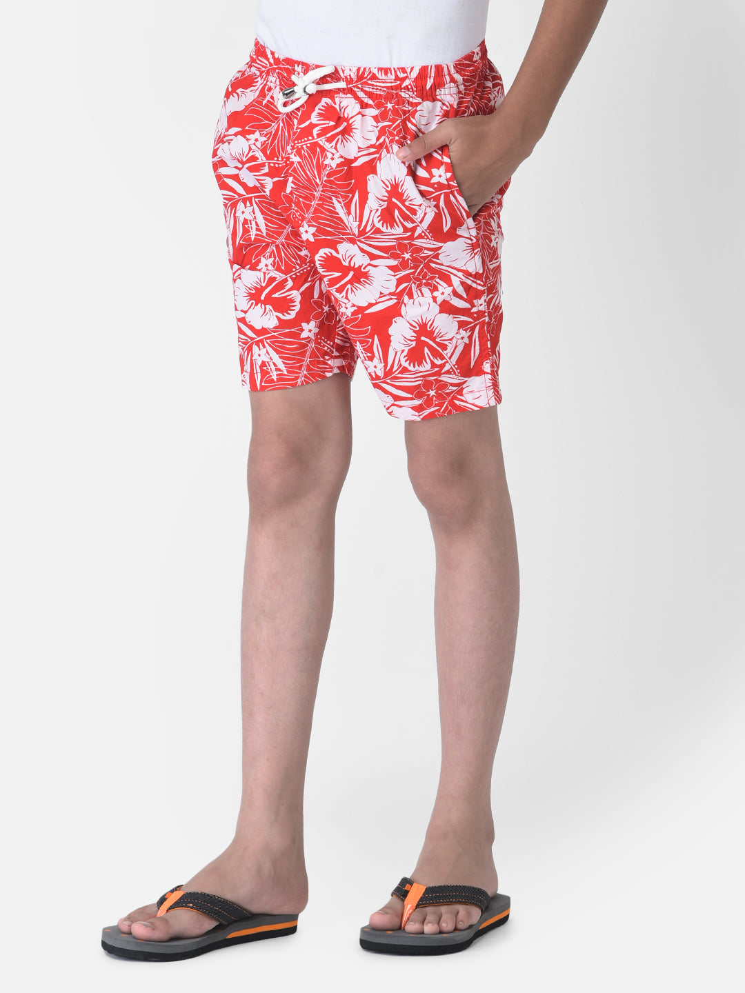 Red Hawaiian Print Boxers-Boys Boxers-Crimsoune Club