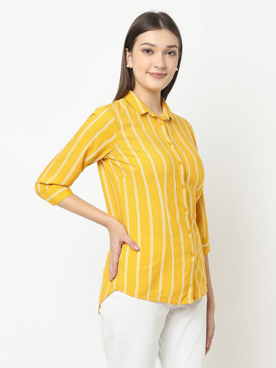Striped Yellow Shirt in Cotton