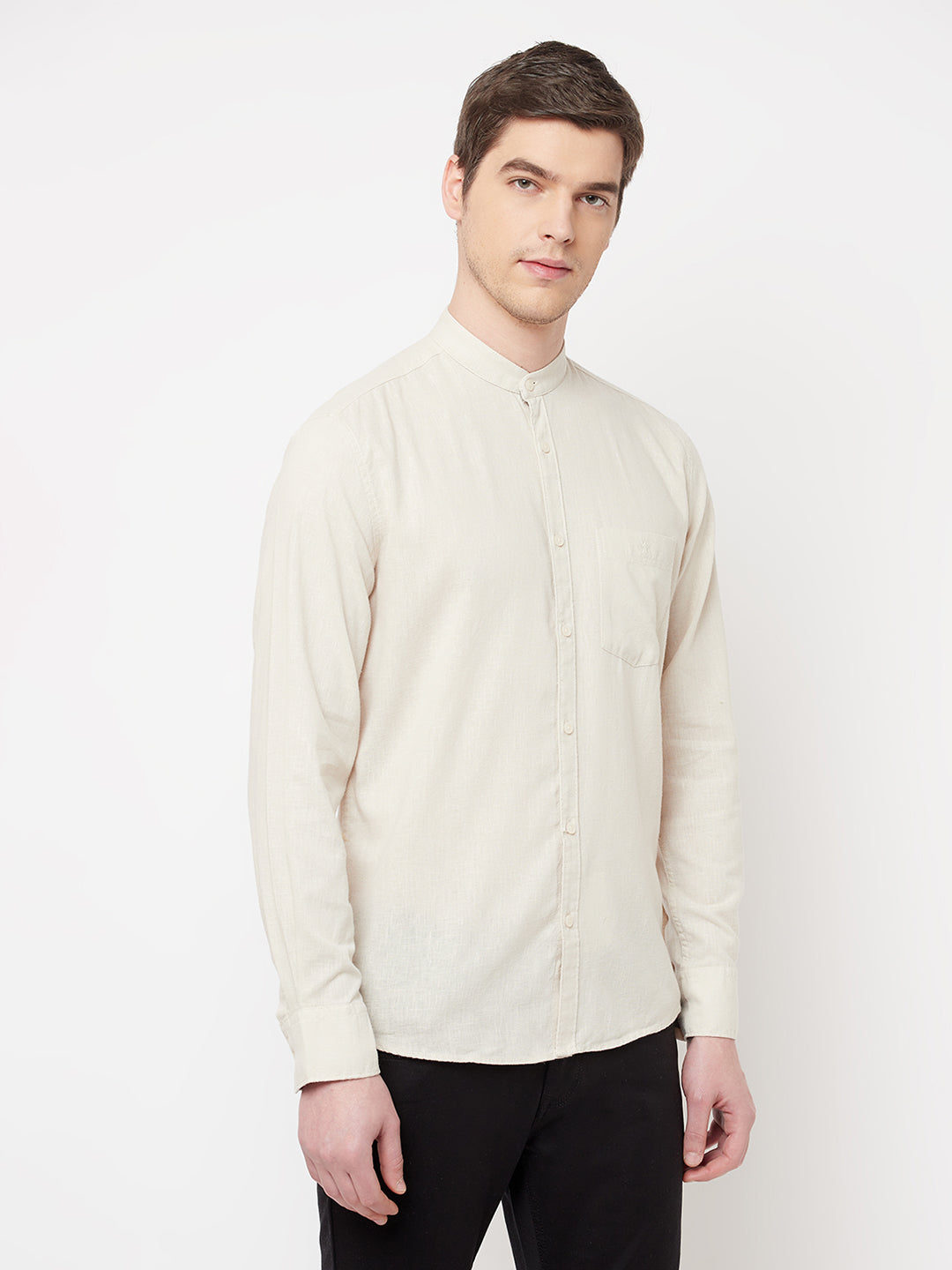 Beige Casual Shirt - Men Shirts